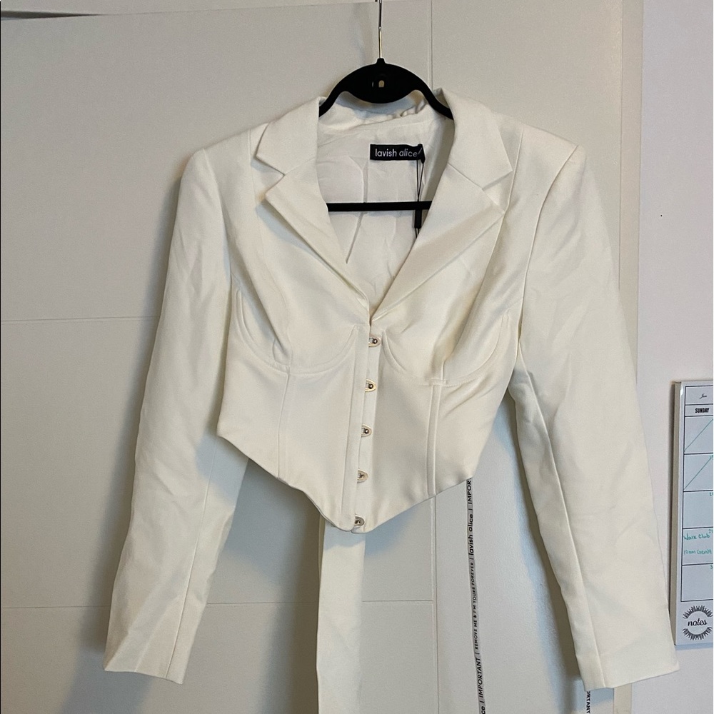 White corset blazer